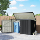 Outsunny 7.6' x 3.4' Garbage Bin Shed for 3 Trash Cans - Dark Grey-Pneumatic lifting lid provides effortless, hygienic rubbish disposal
