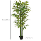 HOMCOM 6' Artificial Bamboo Tree in Pot for Indoor - Green-Comes in a solid nursery pot for stability 