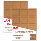 JAM Paper Square Address Labels, 2 x 2, Brown Kraft, 240 Pack-Mailing Address Labels