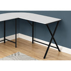 Monarch Specialties 7195 Computer Desk - 55"L/White Top/Black Metal Corner-Durably designed for daily use, this fashionable style desk includes a 5 year limited warranty against any defects for your satisfaction.