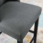 Modway Baronet Tufted Button Upholstered Fabric Counter Stool - Gray-Dense Foam Padding