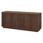 Hudson&Canal Hanson Rectangular Fluted TV Stand for TV's up to 65" - Satin Walnut-The top has a weight capacity of 75lbs, lower shelves can hold 25lbs each