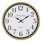 Monarch Specialties 9088 16" Round Wall Clock - Gold Frame-This 16" round wall clock features a stunning antique gold plastic frame that effortlessly enhances your home decor, making it a perfect blend of style and functionality for transitional spaces