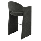Modway Talia 41" Upholstered Fabric Bar Stool - Charcoal-Fixed Padded Seat/Backrest