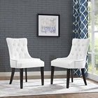 Modway Regent Vinyl Dining Side Chair - White - 2 Pack-Black Rubberwood Legs
