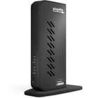 Plugable USB 3.0 USB-C Dual-Flexible Expandability-This USB laptop dock provides dual HDMI or DisplayPort video outputs, wired Gigabit Ethernet, 3.5mm combination audio jack, and six USB 3.0 ports. Includes both USB 3.0 and USB-C cables for flexible host connectivity