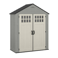 Suncast Everett Storage Shed - 6' x 3' - Dove Grey-Multi wall, resin panels are engineered for strength and durability.