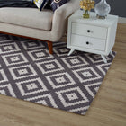 Modway Alika Abstract Diamond Trellis Area Rug - 5 ft W x 8 ft L - Ivory/Charcoal-Protect Floors From Traffic/Furniture