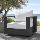 Modway Tahoe Outdoor Powder-Coated Aluminum Swivel Armchair - Grey/White-Resilient Outdoor Foam Cushions