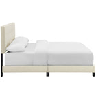 Modway Amira Upholstered Fabric King Bed - Beige-Box Spring Required (Not Included)