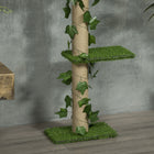 PawHut 4-Tier Floor-To-Ceiling Cat Tree with 80 - 95" Adjustable Height-Colour: Green and yellow 
