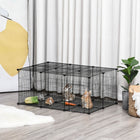PawHut 18" H 22-Panel Small Animal Cage with Door-Made of solid metal wire with a powder-coated finish, ensuring a stable cage for everyday use 