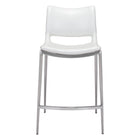 Zuo Ace Counter Stool - White/Silver - Set of 2-Plush and durable faux leather fabric