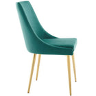 Modway Viscount Modern Accent Performance Velvet Dining Chair - Teal-Gold Stainless Steel Legs
