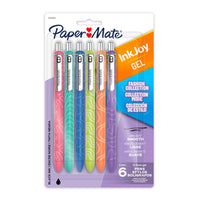 Paper Mate InkJoy Gel Pens - Retractable - Medium Point - 0.7mmn- Black - 6 Pack-Dries 3X faster for reduced smearing