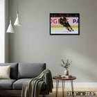 Quinn Hughes Canucks Skating - Framed Canvas - 31" x 22"-Ready to hang - arrives fully assembled