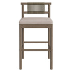 Modway Eleni Outdoor Teak Wood Bar Stools 2-Piece Set - Weathered Grey/Pebble-8