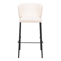 Zuo Linz Barstool - Cream - Set of 2-Stackable for space saving storage