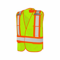 5 Point Tear Away Vest - Lime - Universal Size-4” contrasting colour tape with 2” reflective silver tape on front, back and waist provides increased visibility