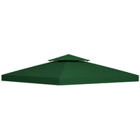 Outsunny 10' L x 10' W Square 2-Tier Gazebo Canopy Replacement Top Cover - Green-Replacement canopy will fit 3 x 3(m)/9.8' x 9.8' size frame