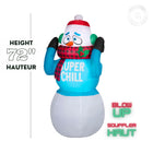 GEMMY Airblown Inflatable Christmas Animated Shivering Super Chill Snowman - 72"-For indoor and outdoor use