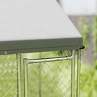 PawHut Outdoor Dog Kennel with Cover - 7' x 5.9' x 5.1' - Silver-Galvanized steel and stable latch for safety 