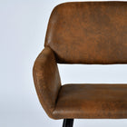 Homy Casa Modern Upholstered Brown Suede Dining Chair - Black Legs with Gold Accents - 2 Pack-Compact Dimensions: Overall dimensions of 21.2" W x 29.3" H, perfect for small to medium-sized dining areas.