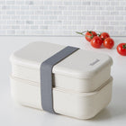 Minimal Natural Fiber Bento Box Plus - 1200ml - Set of 2-Leak-proof 3oz sauce container included keeps dressing mess-free and safe