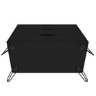 Manhattan Comfort Rockefeller 35.24" Mid-Century Modern 3-Drawer Dresser 2-Piece Set - Black-30 Day Limited Manufacturer's Warranty