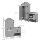 Outsunny Outdoor Wood Garden Storage Cabinet with Shelves - Light Grey-Galvanized steel top enhances durability in smaller cabinet 