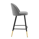 Modway Cordial Fabric Counter Stools - Light Gray - Set of 2-Counter Stool Weight Limit: 300 lb