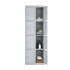 Ceha KDK Series 4-Tier Locker - Bank of 2 - Grey-System includes 1 main unit and 1 addon unit