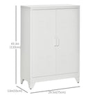 HOMCOM Metal Storage Cabinet with 2 Louvered Doors, Adjustable Shelves - White-Features an anti-tipping design and can be fixed to the wall