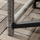 Outsunny Patio Wicker End Table with Plastic Board Under the Full Woven Table Top - Mixed Grey-Table top with plastic board under can place magazines, cups & plates