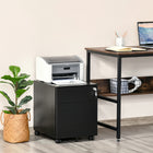 Vinsetto 2-Drawer Letter/A4 Filing Cabinet with Wheels Lockable - Black-Hanging rod in bottom drawer, perfect for suspending folders
