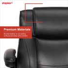 Staples Bonded Leather Task Chair - Black-Padded, fixed armrests for comfort