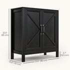 HOMCOM 31.5" L Farmhouse Kitchen Storage Cabinet - Black-Low formaldehyde emissions from P2-grade particle board