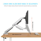 ShoppingAll Adjustable Single Gas Spring Monitor Mount Desk Stand for 15"-32" Monitor - Silver-5