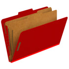 Pendaflex Classification Folders - 2 Dividers - 2" Fasteners - Legal - Bright Red-Made with 25 pt
