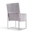 Manhattan Comfort Element 23.74" Modern Velvet Upholstered Dining Chair - Grey-Seat Height: 18.90" Weight Capacity: 300 lb