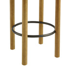 Modway Fable Boucle Fabric Counter Stools - Oak Ivory - Set of 2-Assembly Required