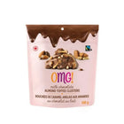 OMG! Milk Chocolate & Almond English Toffee Bites - 100 g-OMG! Clusters are made with delicious Fairtrade milk chocolate, crispy graham wafers, dry roasted almonds, and toffee bits.Delicious milk chocolate clusters mixed with dry roasted almonds and toffee bits Made with Fairtrade milk chocolate 100 gram bag is resealable which makes for perfect snacking on the go OMG! is a 100% Canadian owned company