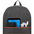 Vangoddy Grove Lightweight Casual Travel 15" Laptop Backpack - Grey/Orange-Sleek and versatile design for all lifestyles