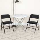 Flash Furniture HERCULES Series Curved Triple Braced & Double Hinged Black Patterned Fabric Metal Folding Chair-Curved Triple Braced and Double Hinged Frame
