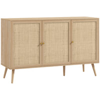 HOMCOM 47.2" L Sideboard Buffet Cabinet - Natural Wood-Large storage space with two storage cabinets
