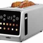 Salton Touchscreen Long Slot 4 Slice Toaster - Stainless Steel-No more guessing! select from 6 precise shade settings 