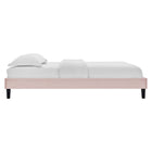 Modway Amber Full Platform Bed with Black Wood Legs - Pink-Assembly Required