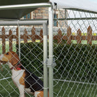 PawHut Covered Dog Kennel for Small and Medium Dogs - 6.6' x 6.6' x 4.9' - Silver-A door with a lock for safety 