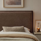 Modway Camille Upholstered Linen Blend Twin Size Headboard - Cocoa-French Seam Detailing