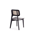 Manhattan Comfort Versailles 18.5" Industry Chic Dining Chair - Black and Natural Cane - Set of 2-Seat Height Measures: 16.54 in. With Weight Capacity of 275 lb